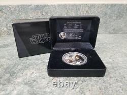 2011 Niue Nouvelle-Zélande Disney Star Wars Obi Wan Kenobi Yoda 1 once d'argent avec certificat d'authenticité