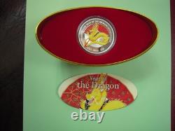 2012 1 oz d’or plaqué or, année du dragon, épreuve. Argent 999 Niue, NOUVELLE-ZÉLANDE