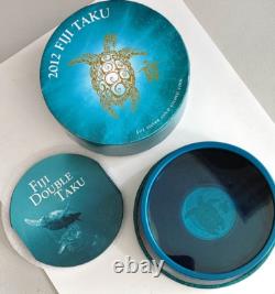 2012 FIJI 2$ Double TAKU Tortue et Bébé Unique en Case Dorée 24K avec Certificat d'Authenticité