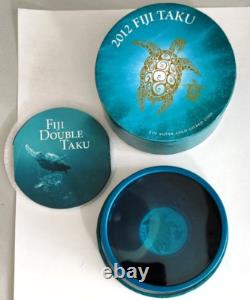 2012 FIJI 2$ Double TAKU Tortue et Bébé Unique en Case Dorée 24K avec Certificat d'Authenticité
