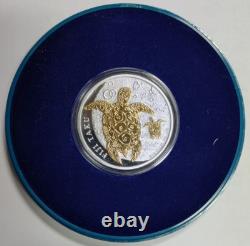 2012 FIJI 2$ Double TAKU Tortue et Bébé Unique en Case Dorée 24K avec Certificat d'Authenticité