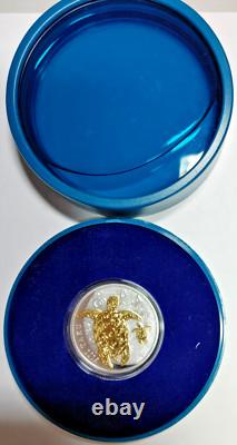 2012 FIJI 2$ Double TAKU Tortue et Bébé Unique en Case Dorée 24K avec Certificat d'Authenticité