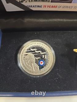 2012 Nouvelle-Zélande 1 $ Argent. 999 Monnaie de preuve 75e anniversaire de la Royal Air Force