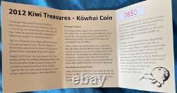 2012 Nouvelle-Zélande 1 $ Kiwi 1 oz Argent épreuve emballage couleur seulement 5000 frappés