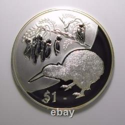 2012 Trésors Kiwi (Kowhai) 1 oz troy. Argent fin 999 pièce de preuve CS