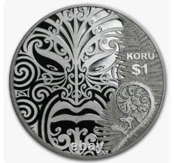 2013 1oz Silver Proof Coin Maori Culture Koru $1 Nouvelle-zélande