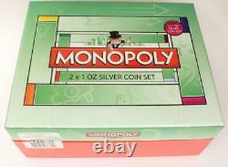 2013 Niue Monopoly 2x 1oz Silver Coin Set Nouvelle-zélande Mint Hasbro Tophat Display