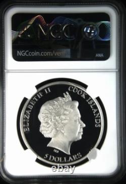 2014 Île de Pâques 7k Métaux Île Cook 1oz. 999 Argent NGC PF70 UC Tirage 999