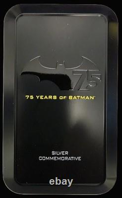 2014 Niue 5 $ 75 ANS de BATMAN 2 oz. 999 Argent Fin Monnaie de Preuve avec OGP