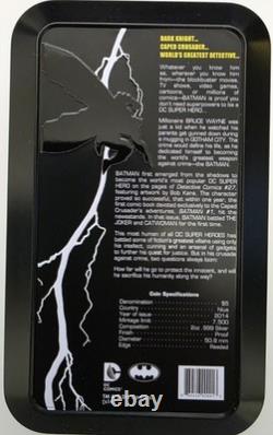 2014 Niue 5 $ 75 ANS de BATMAN 2 oz. 999 Argent Fin Monnaie de Preuve avec OGP