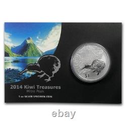 2014 Nouvelle-Zélande 1 oz Argent Trésors 1 $ Kiwi Spécimen