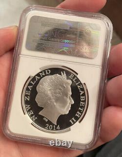 2014 Nouvelle-Zélande KIWI Argent Épreuve PF70 Ultra Cameo Pièce Rare NGC Étiquette Kiwi