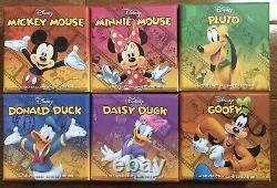 2014 Nouvelle-Zélande Monnaie Disney Mickey et ses amis Ensemble complet de 6 pièces d'argent d'1 once