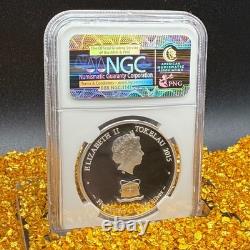 2015 1 oz 5 $ Tokelau Année de la Chèvre colorisée NGC ER PF70UC 1 sur 105 sans tache