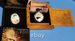 2015/2016 Nouvelle-zélande- Silver Proof Coins-kiwi Egg Et Silhouette