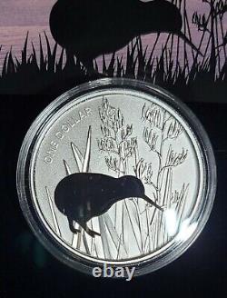 2015/2016 Nouvelle-zélande- Silver Proof Coins-kiwi Egg Et Silhouette