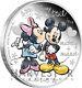 2015 Disney Fou Amoureux Mickey & Minnie 1 Oz. Pièce D'argent Première En Série