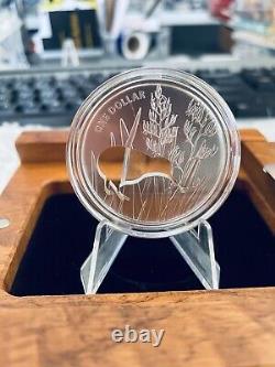 2015 Nouvelle-Zélande 1 oz Argent Kiwi Silhouette Épreuve (avec Boîte et COA)