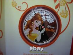 2015 Pièce de monnaie en argent Belle de Disney, 1 oz, 2,00 $ Édition limitée, Monnaie de Nouvelle-Zélande