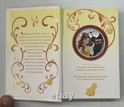 2015 Pièce en Argent 1oz de la Princesse Disney Belle 2$ Épreuve Monnaie de Nouvelle-Zélande NIUE