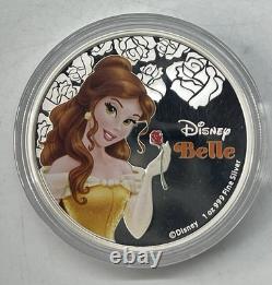 2015 Pièce en Argent 1oz de la Princesse Disney Belle 2$ Épreuve Monnaie de Nouvelle-Zélande NIUE