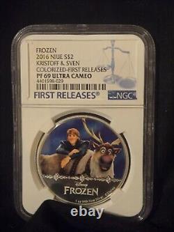 2016 1oz Kristoff et Sven gelés PF 69 Première sortie