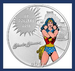 2016 Monnaie Canadienne 20 $ Amazing Amazon Wonder Woman 1oz Argent DC Comics