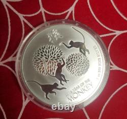 2016 Niue 2 $ Année du Singe ? Argent .999 1 oz (New Zealand Mint) sous capsule