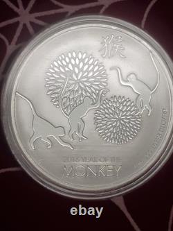 2016 Niue 2 $ Année du Singe ? Argent .999 1 oz (New Zealand Mint) sous capsule