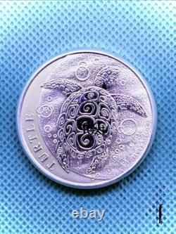 2016 Niue Nouvelle-Zélande 5 $ 2 oz en argent 999 Tortue pièce