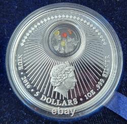 2016 Nouvelle-Zélande Système Solaire 5 $ Argent 1 Oz Épreuve / Tirage 1000. Tektite & CZ