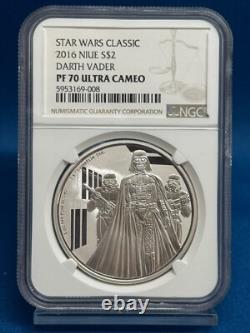 2016 Star Wars Classique Niue S$2 Pièce de Darth Vader NGC PF70 Ultra Cameo