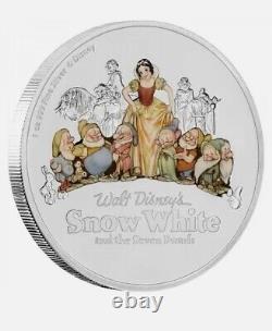 2017 Snow White & The Sept Dwarfs 80e Anniversaire 1oz Fiine Silver Proof Coin