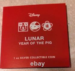 2018 Année du Chien Disney Preuve Couleur 1oz NGC PF 70 Ultra Cameo 2 $ RARE Pop 36