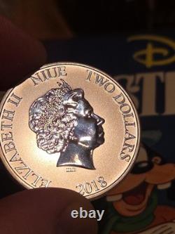 2018 Niue 2 $ Disney Picsou 1 oz Argent Sous Licence Officielle Tirage 250k