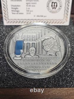 2018 Niue Grèce Art Impérial 2oz. 999 Fini Antique Nouvelle-Zélande 2 $ RTC#007