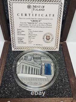 2018 Niue Grèce Art Impérial 2oz. 999 Fini Antique Nouvelle-Zélande 2 $ RTC#007