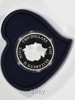 2018 Nouvelle-Zélande / Niue Monnaie en argent de 1 oz 'L'amour est précieux' Martin-pêcheur avec emballage d'origine