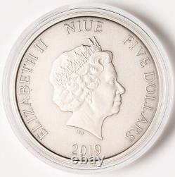 2019 Nouvelle-Zélande argent 2 oz colorisé Le Dragon Rouge BOÎTE & COA