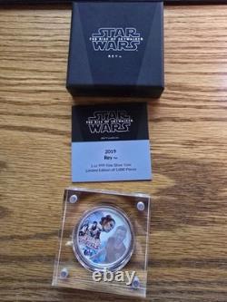 2019 Star Wars L’Ascension de Skywalker Rey 1 oz en argent dans son emballage d’origine avec certificat d’authenticité