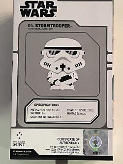 2020 1 Oz Colorisé Silver Proof Coin. Star Wars- Stormtrooper