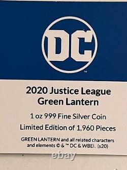 2020 1oz 999 Silver Fine Proof Colorisé Coin. D.c. La Justice Est Partie. Grande Lante