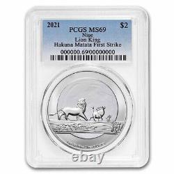 2020 $2 Niue Disney's Lion King Hakuna Matata Ngc Ms69 Er Silver Coin