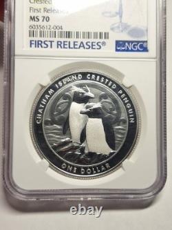 2020 Manchot de Nouvelle-Zélande à huppe 1 $ NGC Noté MS 70 Premières Émissions Top Pop Rare