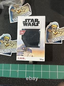 2020 NZM Star Wars03. Pièce de monnaie en argent Chibi R2-D2 de 1 once