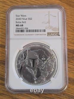 2020 Niue 2 $ S Boba Fett Star Wars NGC MS68