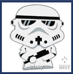 2020 Niue 4ème Nouvelle-Zélande Star Wars Chibi Pièce de Monnaie Stormtrooper 1 Once d'Argent COA