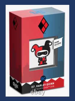 2020 Niue Ligue de Justice Chibi Monnaie Harley Quinn DC JLA 1 Oz Argent COA