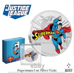 2020 Niue New Zealand Justice League 60e Anniversaire Superman Jla Silver DC