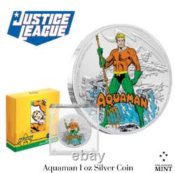 2020 Niue Nouvelle-Zélande Ligue de Justice 60e Anniversaire Aquaman JLA DC Argent